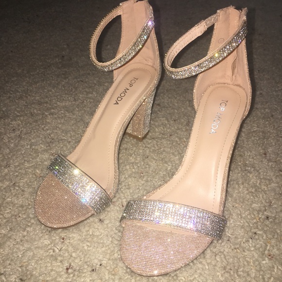 TOP MODA Ankle Strap Glitter Sparkle Women Heels - Picture 5 of 5